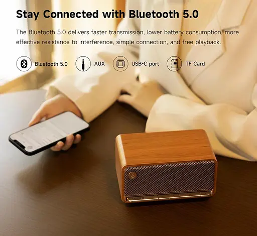 Портативна колонка Bluetooth Edifier EMP-230 Retro Brown - фото 8