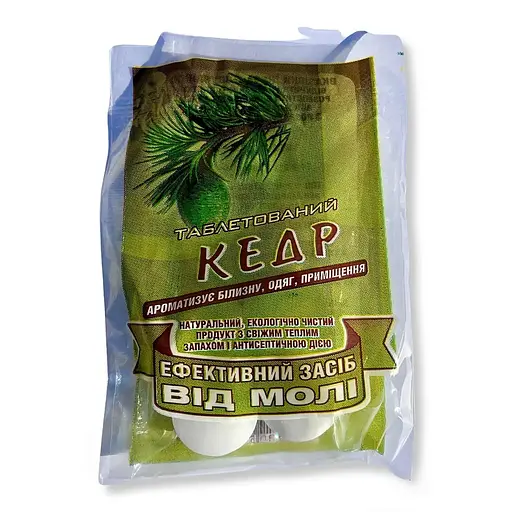 Засіб від молі ароматизований у таблетках "Кедр", 4 штуки, Біон 87649 - фото 1