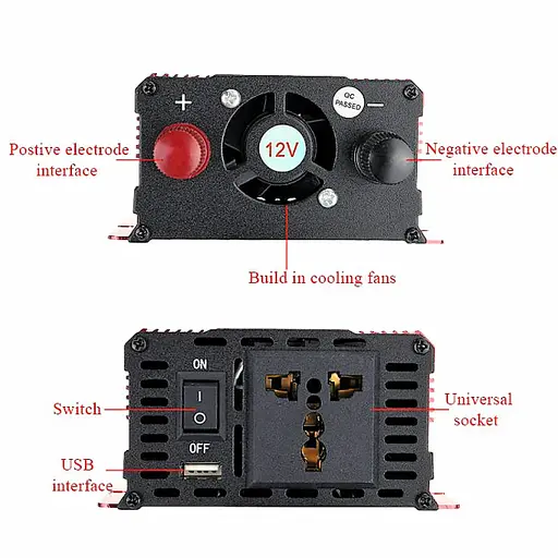 Универсальный автомобильный инвертор UKC 12V/220V 1000W преобразователь напряжения - фото 6
