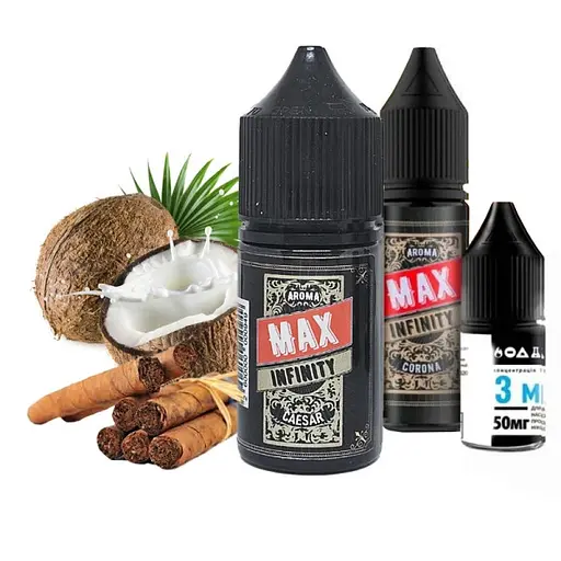 Набор компонентов для самозамеса солевой заправки Flavorlab Infinity MAX 30 мл Caesar Табак с кокосом, 0-50 мг (17922) - фото 2