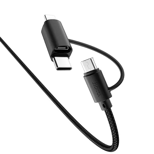 Кабель Hoco Combo Lightning/Micro USB/Type-C Multi-Way X41 1 м, 2.4A - фото 1