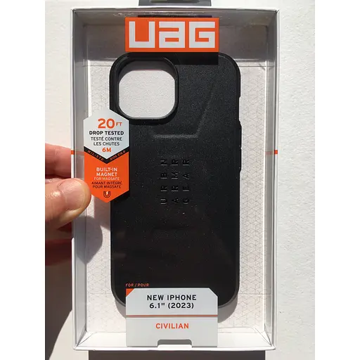 Оригинальный противоударный чехол UAG Civilian MagSafe Original для Iphone 15 (6.1") Black 114287114040 - фото 7
