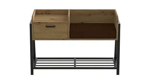 Банкетка з тумбочкою Ferrum-decor Бланка 540x1000x320 метал Чорний ДСП Дуб Артізан 16 мм (FRD-103029) - фото 3