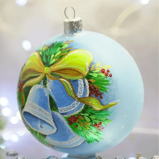 Ялинкова прикраса Санта Шоп Дзвіночки блакитні скло (4820001106923) - фото 3