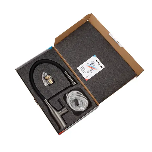 Змішувач для кухні Mixxus Premium Summer 017 із силіконовим виливом graphite MI6962 Графит - фото 7