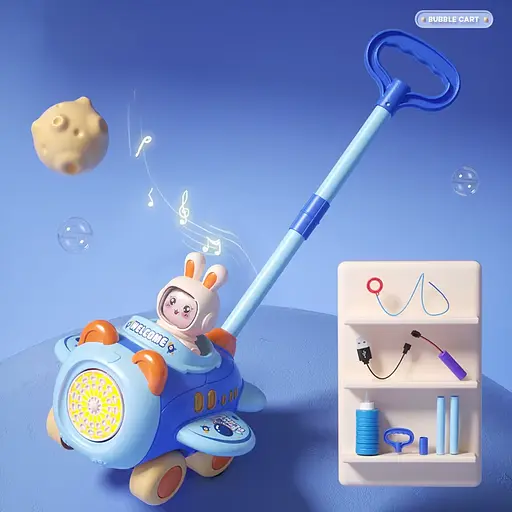 Каталка мильних бульбашок, акумулятор 3.7 V, світло, 8526РОЖ - фото 3