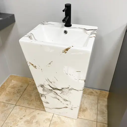 Умивальник VBI Alatri carrara підлоговий VBI-019014, Мармур - фото 6