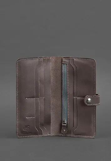 Кожаное женское портмоне 7.0 темно-бежевое. - фото 5