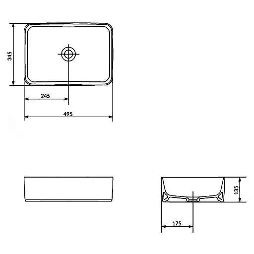 Умивальник Cersanit Crea 50 см, на стільницю без переливу - фото 4