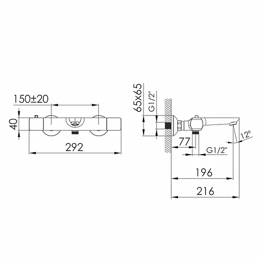 Термостат для ванны Imprese Bilovec хром f03200901AA Хром - фото 2