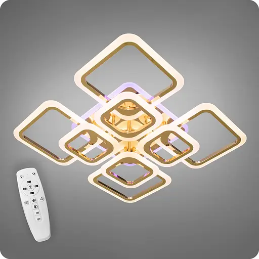 Люстра світлодіодна 517 Dlight 3color з пультом 145Вт Золото (01310) - фото 2