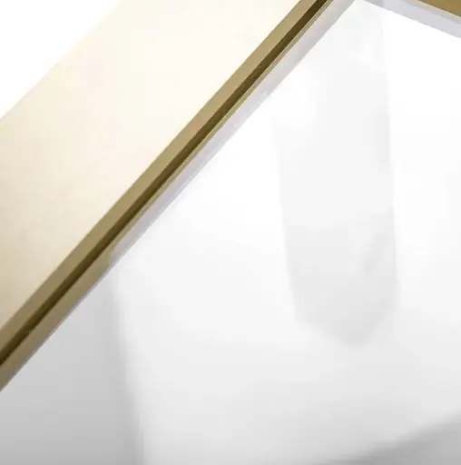 Душова стінка Rea Aero 120 brushed gold REA-K4702, прозорий, золотий - фото 2
