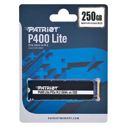 Накопичувач SSD M. 2 Patriot P400 Lite 250GB NVMe 1. 4 2280 Gen 4x4 2700/3500 3D TLC - фото 2