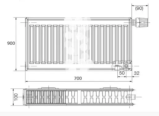 Радіатор сталевий Korado 22VK 900x700 мм нижнє підключення Білий 30412 - фото 3