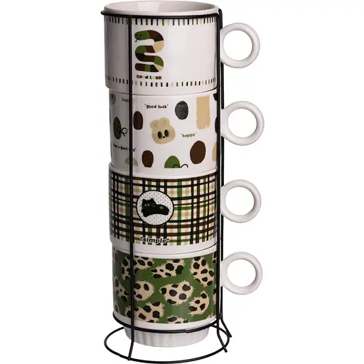 Набор чашек фарфоровых Lucky 4 шт. 300 мл FM-16