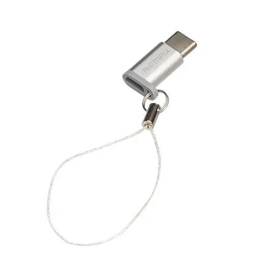 Адаптер перехідник Remax RA-USB1 Type-C to MicroUSB F сріблястий - фото 2