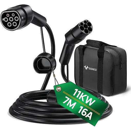 Зарядний кабель GONEO Type 2 11kW 7m 16A для електромобіля типу 2 3 фази E Car EV/PHEV