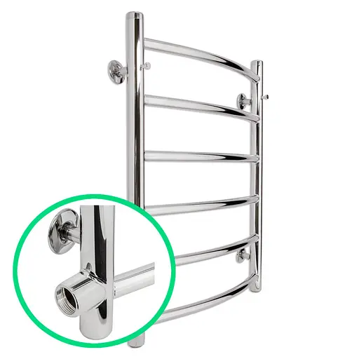 Водяна рушникосушка Laris Класік П6 400x600 бокове підключення 71207591, Хром - фото 1