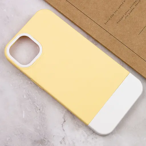 Чохол Epik TPU+PC Bichromatic для Apple iPhone 13, 6.1 Creamy-yellow/White - фото 5