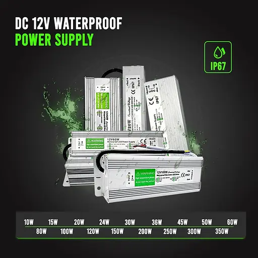 DC 12V 120W LED Driver Водонепроницаемый блок питания IP67 Трансформатор AC230V Открытый - фото 6