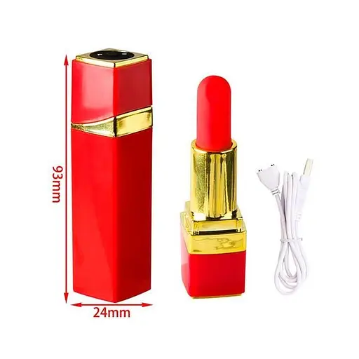 Вібратор для клітора "Секретна помада" 10 режимів USB 9,5 см Червоний K0927-1 - фото 5