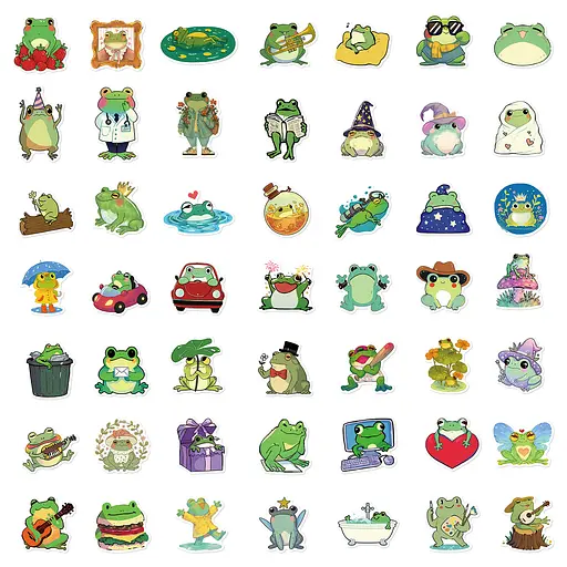 Стікерпак Жаби Набір наклейок GeekLand Frogs 50 штук - фото 2