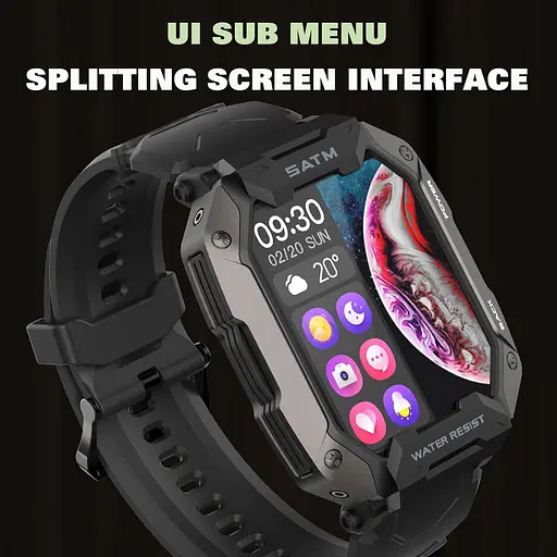 Умные смарт-часы в противоударном тактическом корпусе Lige C20 с силиконовым ремешком Camouflage Green, BW1821E (17801) - фото 5