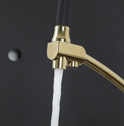 Смеситель для кухни Gappo с подключением фильтра G4398-13 золото/черный Золотой - фото 3