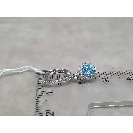 Золоті сережки Гаразд з діамантами і топазами. 3033351Б - фото 5