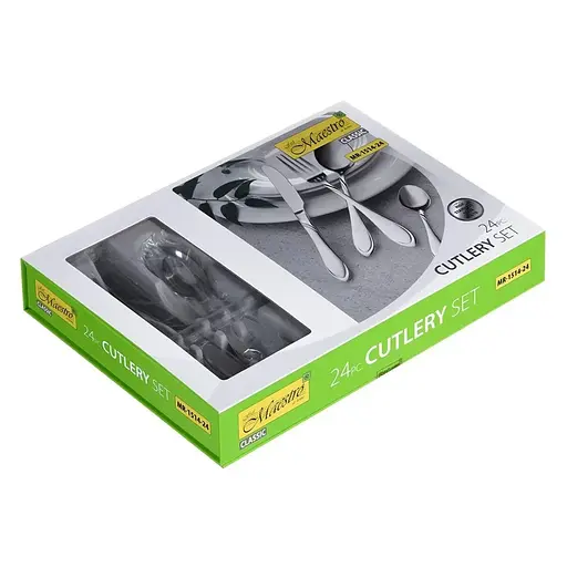 Столовый набор Maestro MR-1514-24 нержавеющая сталь 24 предмета Серый - фото 5