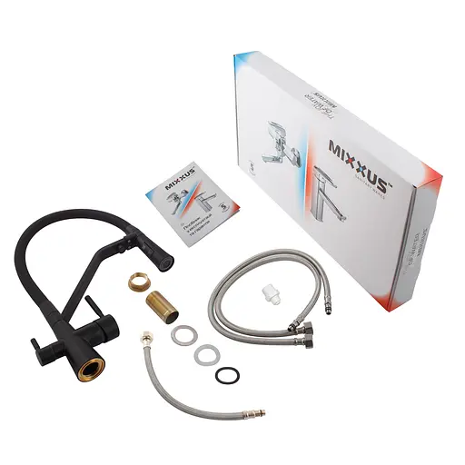 Змішувач для кухні Mixxus Premium Magnet 021 Black з гнучким виливом MI6974 Чорний матовий - фото 5