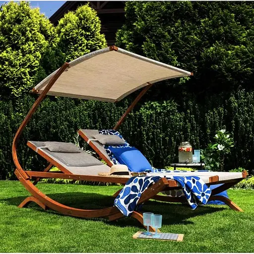 Садовий шезлонг Di Volio Pionza двомісний бежевий - фото 2