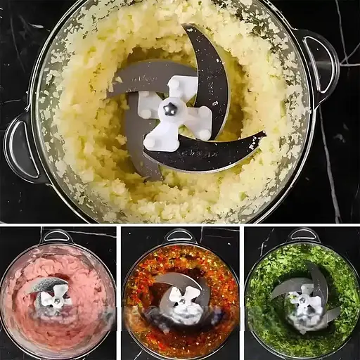 Измельчитель кухонный Luma Bella B-5002 с металлической чашей 2л для мяса и овощей 500 Вт Серый - фото 3