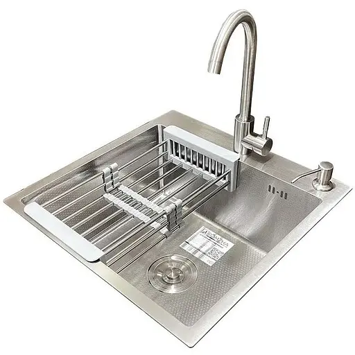 Комплект мийка + змішувач Romzha Arta Carbon U-450 (A) - фото 1