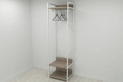 Шафа Гардероб Уні секція 1 серії Конект Ferrum-decor 220x60x50см Білий метал ДСП Дуб Сонома Трюфель 32 мм (FRD-104510) - фото 8