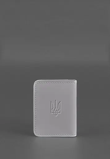 Кожаная обложка для ID-паспорта и водительского заседания 4.1 Серая с гербом - фото 3