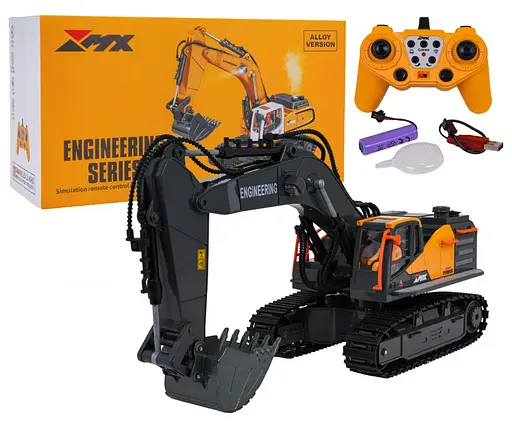 Экскаватор на радиоуправлении с металлическим ковшом и функцией дыма Ramiz