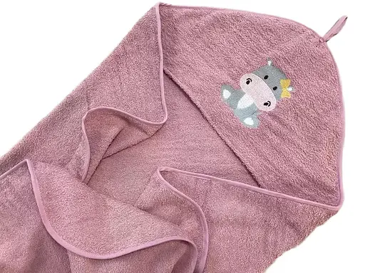 Махровое полотенце Moontime "Бегемотик розовый" - фото 1