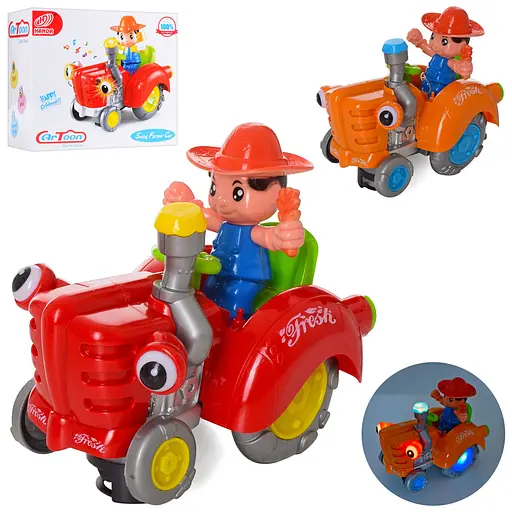 Трактор, HD936B, 19 см, фигурка, музыкальный, свет, ездит, подвижные детали, на батарейках (В ассортименте) - фото 2