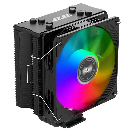 2E Gaming Процессорный кулер Air Cool ACN120B-ARGB, LGA1851, 1700, 1200, 115x, 1366, AM5, AM4, AM3, AM3+, 4pin PWM, 3pin+5VARGB, TDP 180W - фото 1
