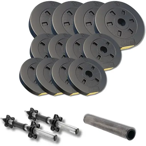 Набор гантели-штанга 2в1 Besport PowerPro 22кг с переходником