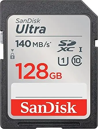 Карта памяти Sandisk 128GB SD C10 UHS-I R140MB/s Ultra (SDSDUNB-128G-GN6IN) - фото 1