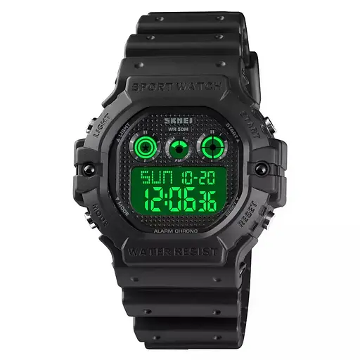 Спортивний чоловічий годинник Skmei 1606 (Чорний з білим) - фото 3