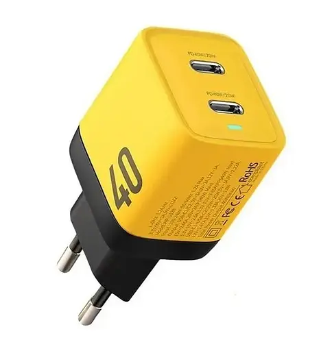Блок зарядний адаптер живлення 3 порти Home Charger 40 W GaN 2 PD Veron TC-35 - фото 1