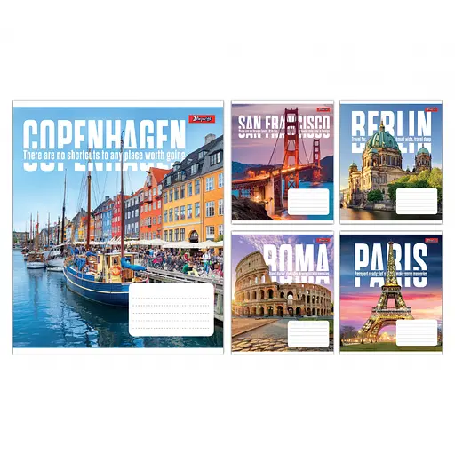 Зошити учнівські 60 аркушів клітинка 1B Next adventure, 10 шт. в упаковці