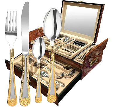 Набор столовых приборов Versace 72 EL LV-9722 на 12 персон в чемодане 72 предмета - фото 4