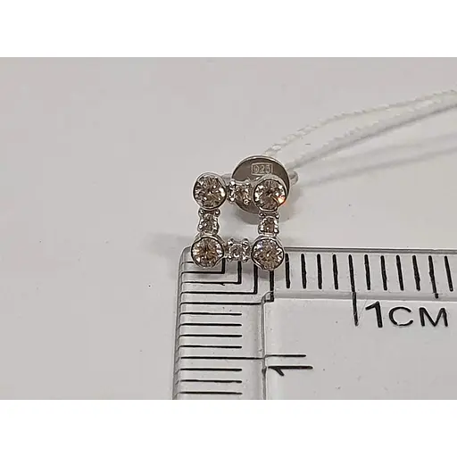 Срібні пуссети Vegas з фіанітами. 20223Р - фото 4