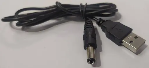 Кабель 5.5x2.1 на USB 1m для питания роутера от Power Bank - фото 1