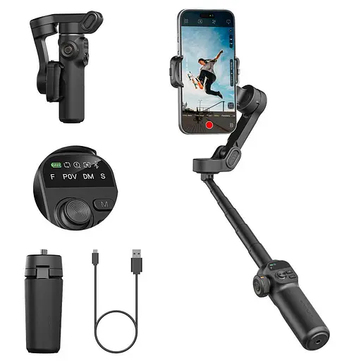 Триосьовий стабілізатор Aochuan Professional Gimbal Stabilizer for Smartphone Smart X2 чорний - фото 6