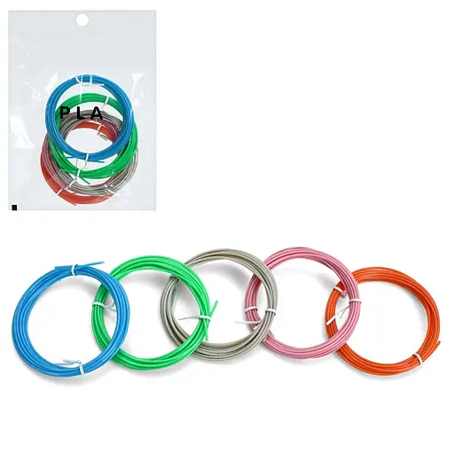 PLA филамент, запаска для 3D ручки, 5 шт., 5 цветов, по 3 м, 1.75 мм, 15x21x2.5 см